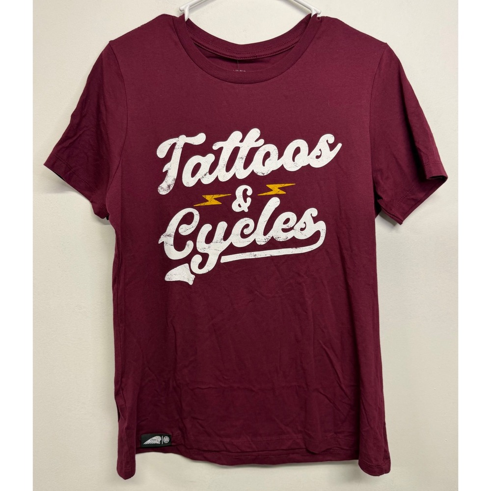 Hart‎ & Huntington Indian Motorcycle Tattoos & Cycles Graphic T-Shirt Red Medium